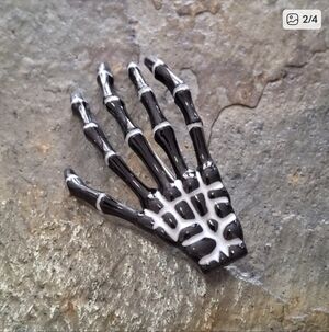Black & White Skeleton Hand Hair Clip